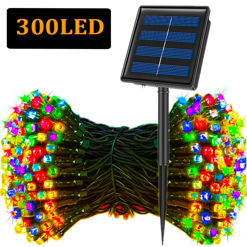 Outdoor Power For Xmas Lights - Guirlande solaire LED 5M-32M, 300LED, 8
