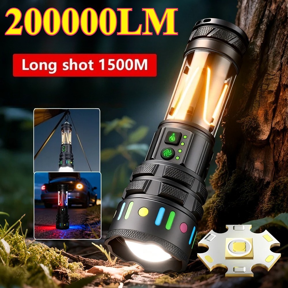 Outdoor Power Works - Lampe torche LED ultra-lumineuse puissante, rechargeable