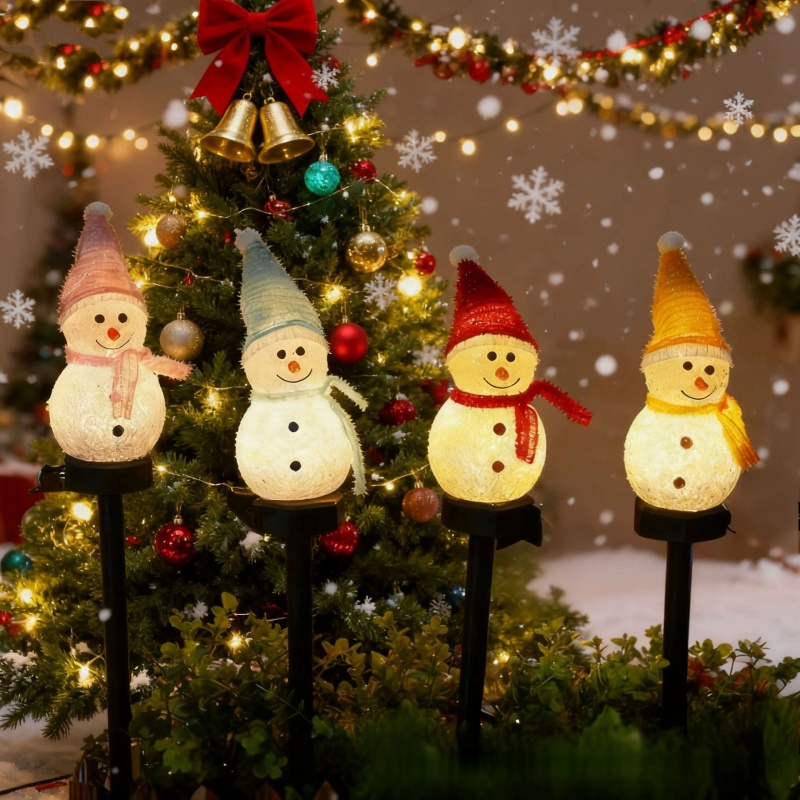 Outdoor Power For Xmas Lights - LED bonhomme de neige solaire jardin