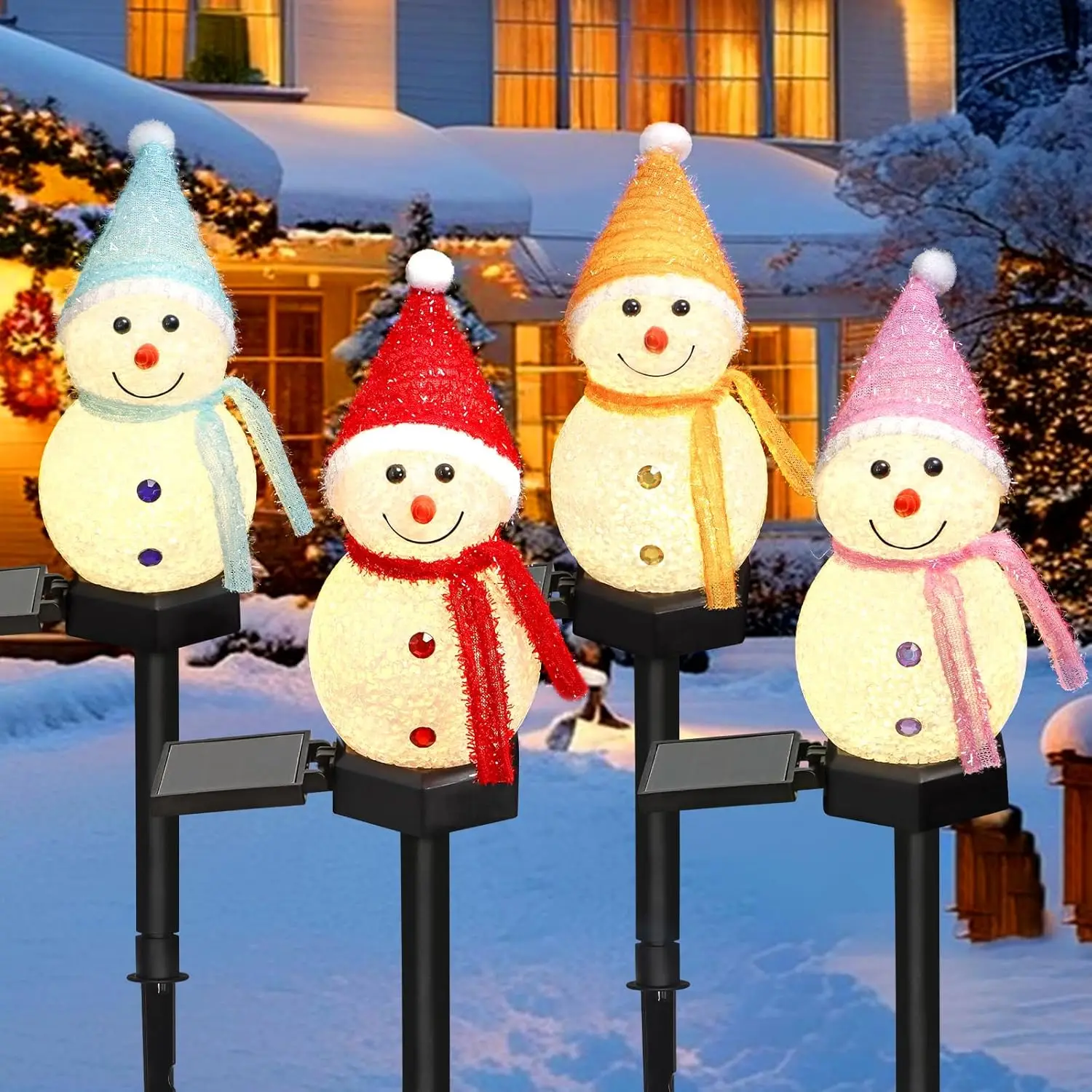 LED bonhomme de neige solaire  - Outdoor Power For Xmas Lights avis et prix
