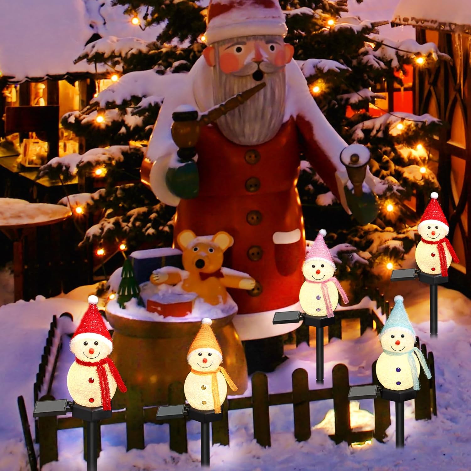 LED bonhomme de neige solaire  - Outdoor Power For Xmas Lights avis et prix