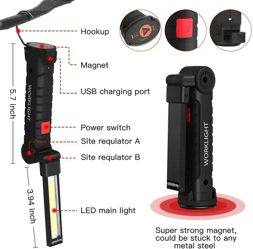 Lampe de poche LED COB, torche - Outdoor Power Usb avis et prix