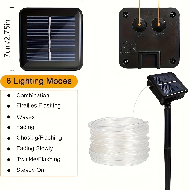 Corde solaire lumière 8 Mode é - Outdoor Power For Xmas Lights avis et prix
